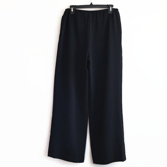 Elastic Waist - Wide Leg Black Pants - Size Small  - Side Pockets - Reitmans - Picture 2 of 13